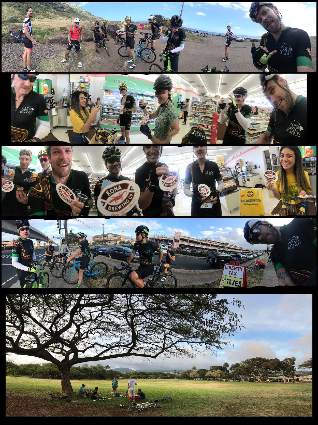 The Outta Bounds Team riding around Oahu.